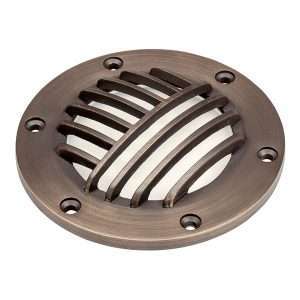 12V SOLID BRASS ROCK GUARD WITH CLEAR LENS CENTENNIAL BRASS